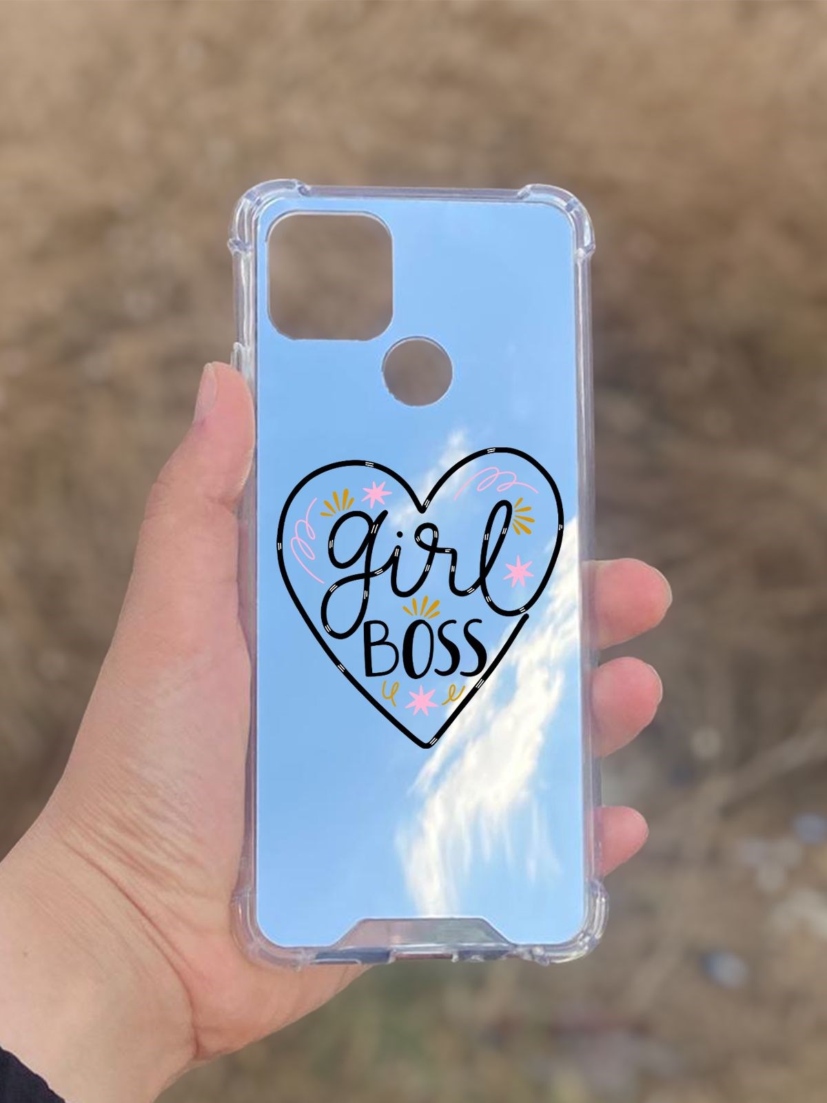 Oppo A15  Uyumlu Aynalı Girl Desenli Darbe Kamera Korumalı Silikon Telefon Kılıfı