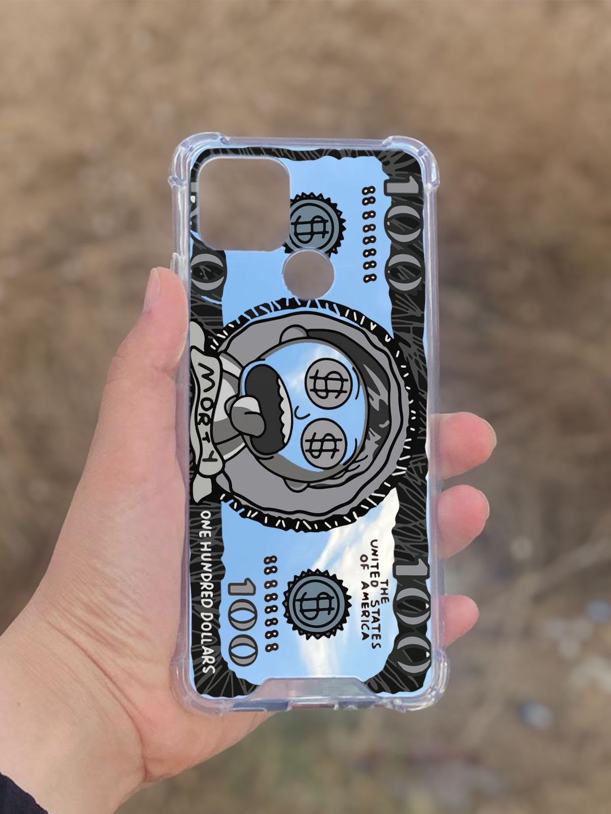 Oppo A15  Uyumlu Aynalı Dollars Desenli Darbe Kamera Korumalı Silikon Telefon Kılıfı