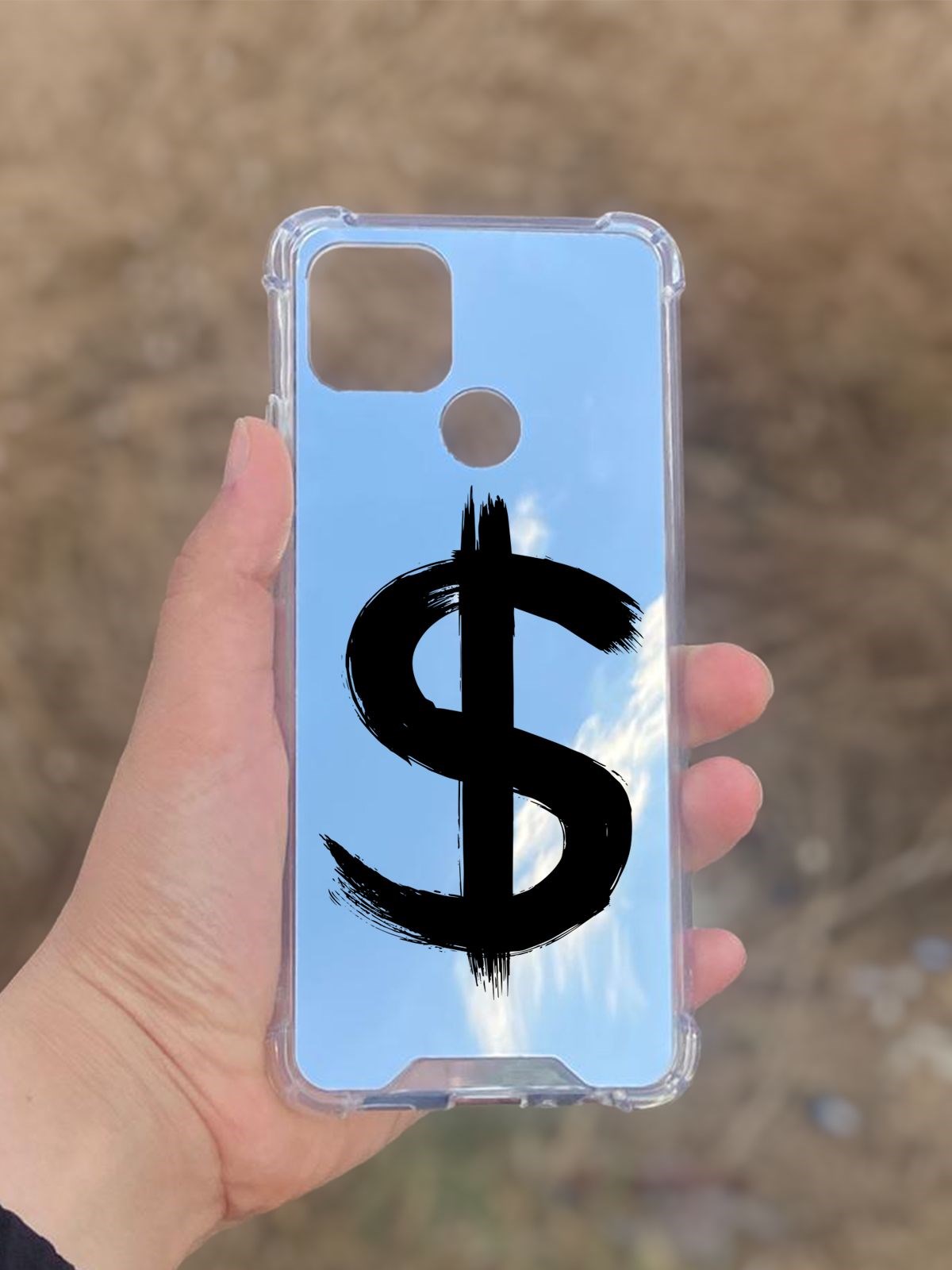 Oppo A15  Uyumlu Aynalı Dolar Desenli Darbe Kamera Korumalı Silikon Telefon Kılıfı