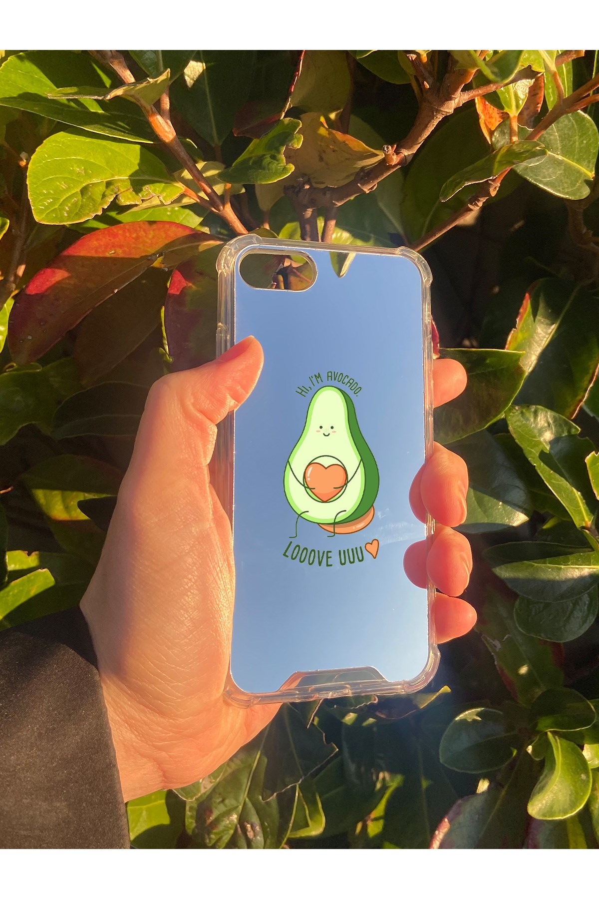 İphone 8 Uyumlu Aynalı Love You Desenli Darbe Kamera Korumalı Silikon Telefon Kılıfı