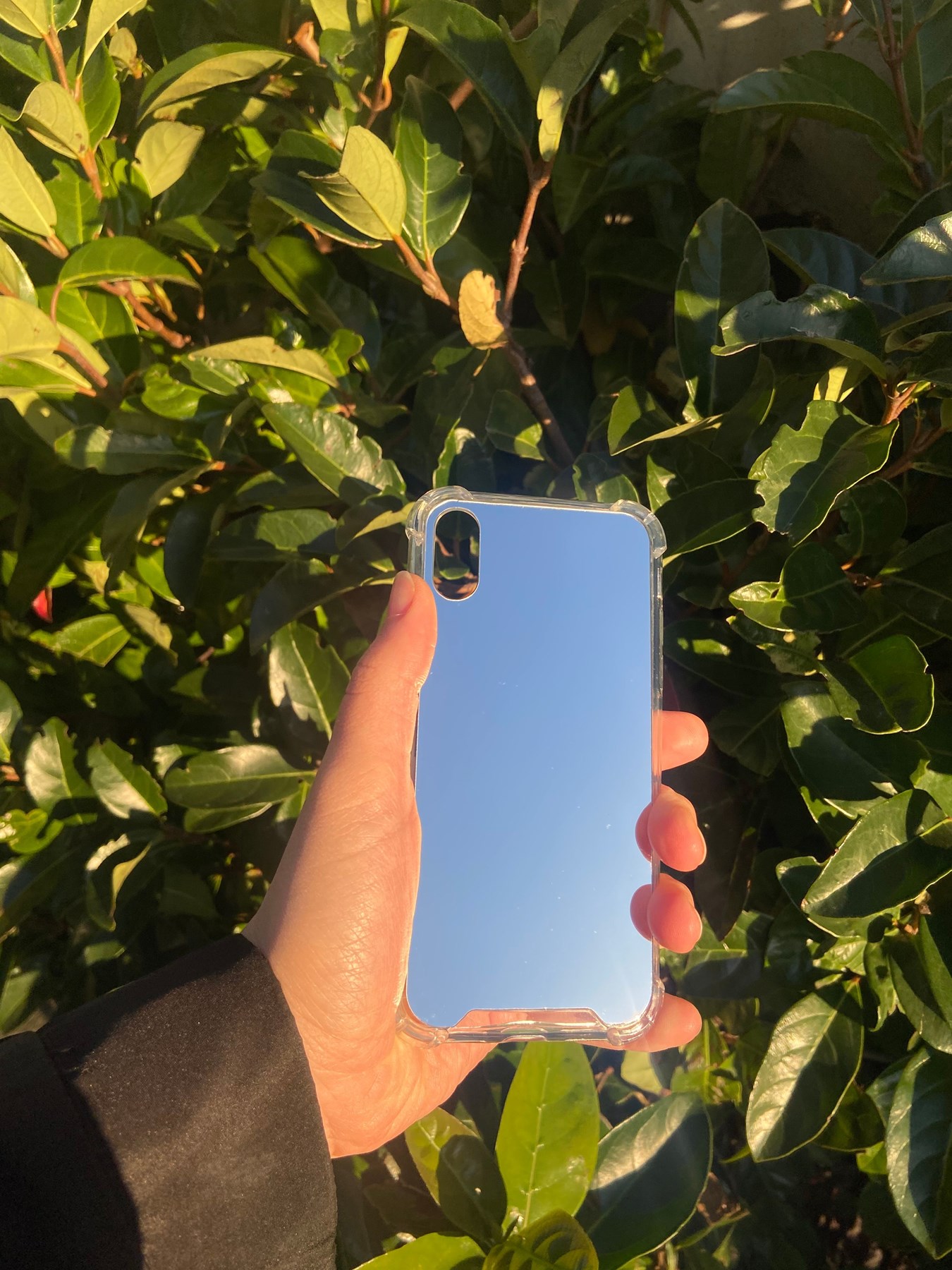 İphone XS Uyumlu Aynalı Desenli Darbe Kamera Korumalı Silikon Telefon Kılıfı