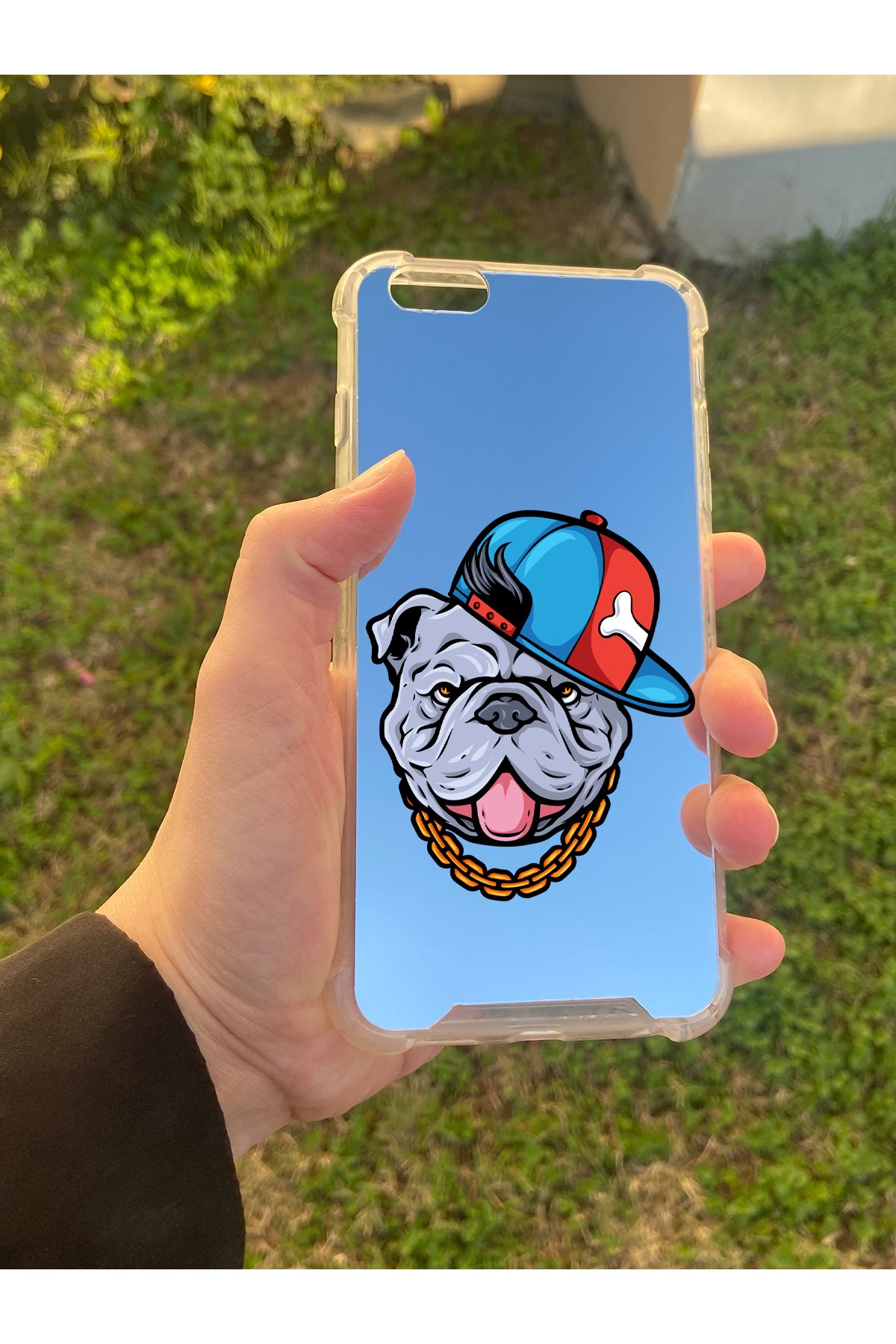 İphone 6S Plus Uyumlu Aynalı Köpek Desenli Darbe Kamera Korumalı Silikon Telefon Kılıfı