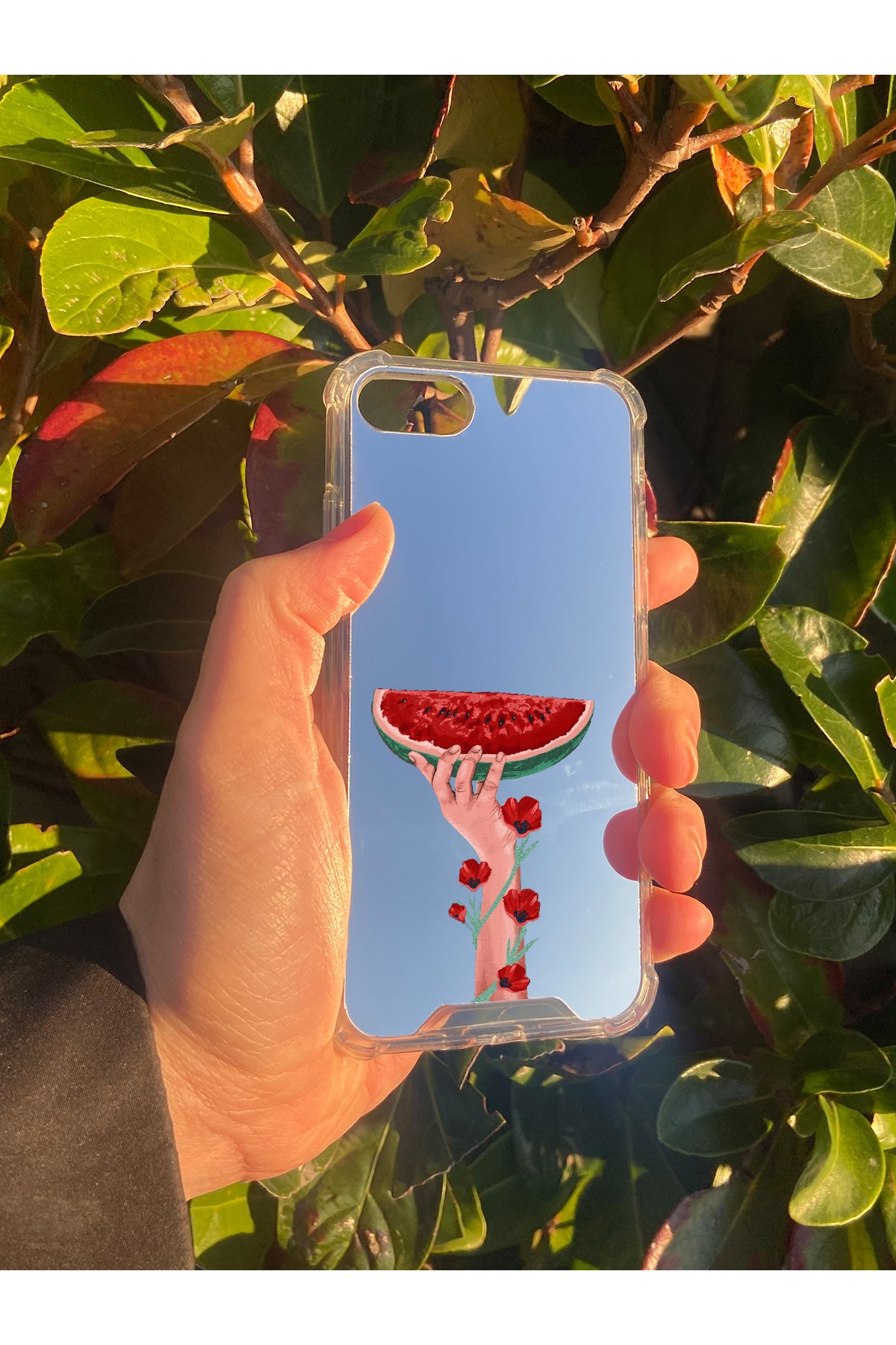 İphone SE 2022 Uyumlu Aynalı Filistin Desenli Darbe Kamera Korumalı Silikon Telefon Kılıfı