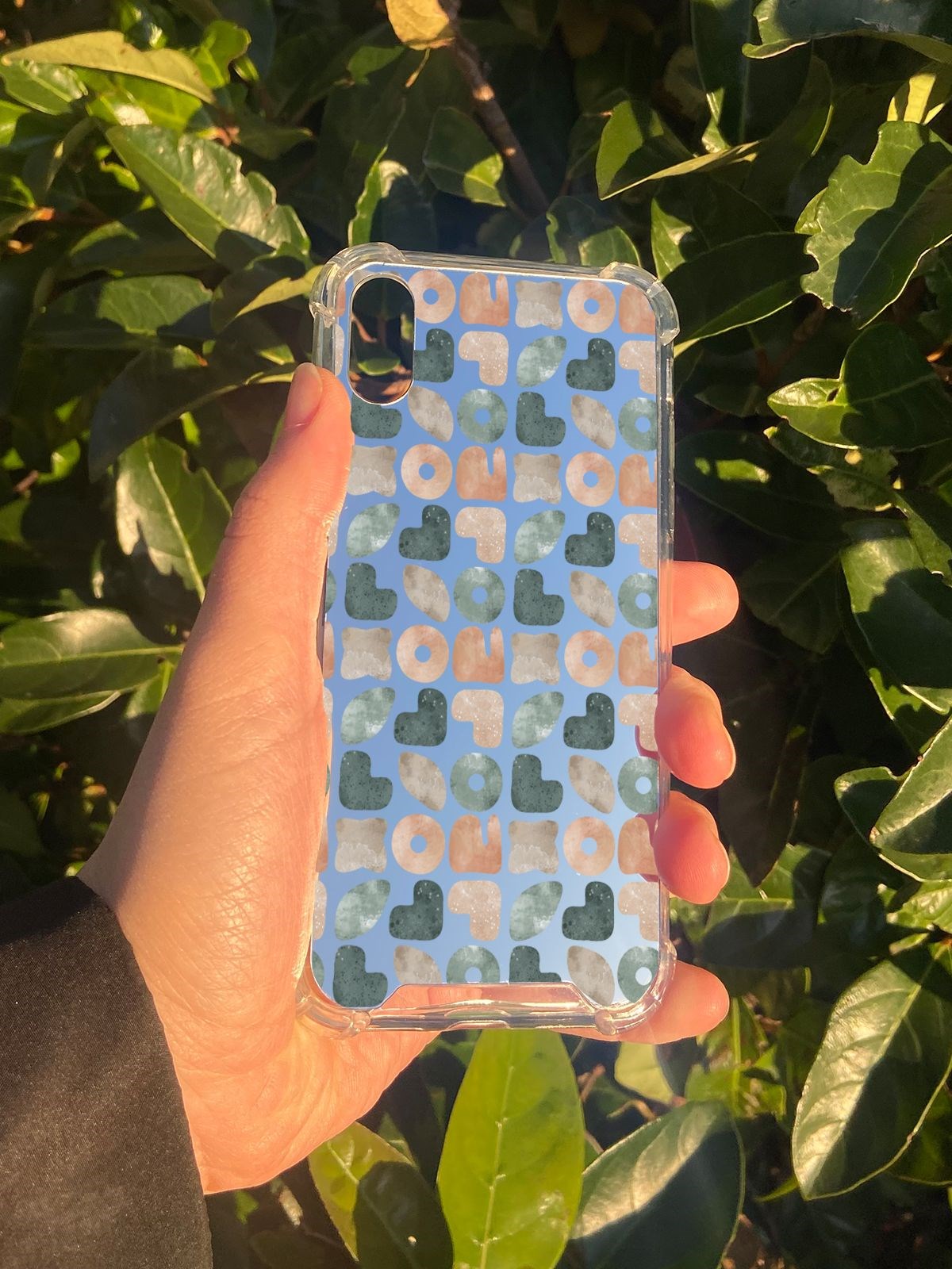 İphone XS Uyumlu Aynalı Geometrik Desenli Darbe Kamera Korumalı Silikon Telefon Kılıfı