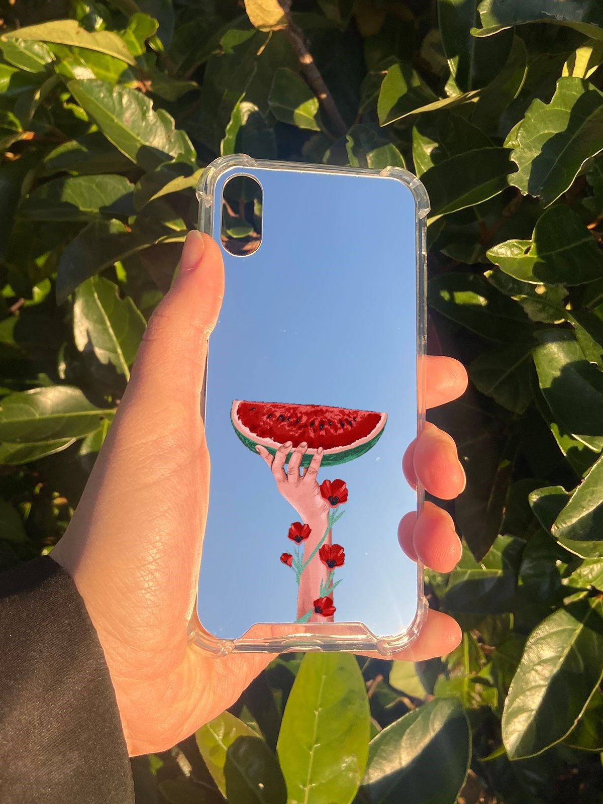 İphone X Uyumlu Aynalı Filistin Desenli Darbe Kamera Korumalı Silikon Telefon Kılıfı