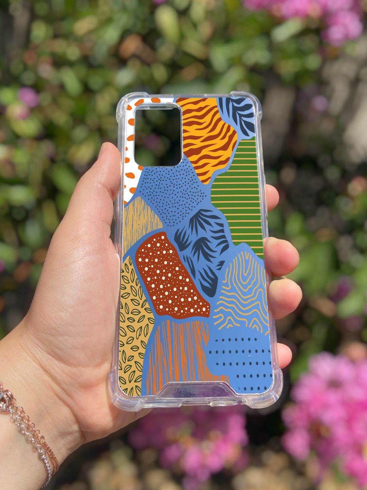 Oppo A74 Uyumlu Aynalı Leopar Desenli Darbe Kamera Korumalı Silikon Telefon Kılıfı