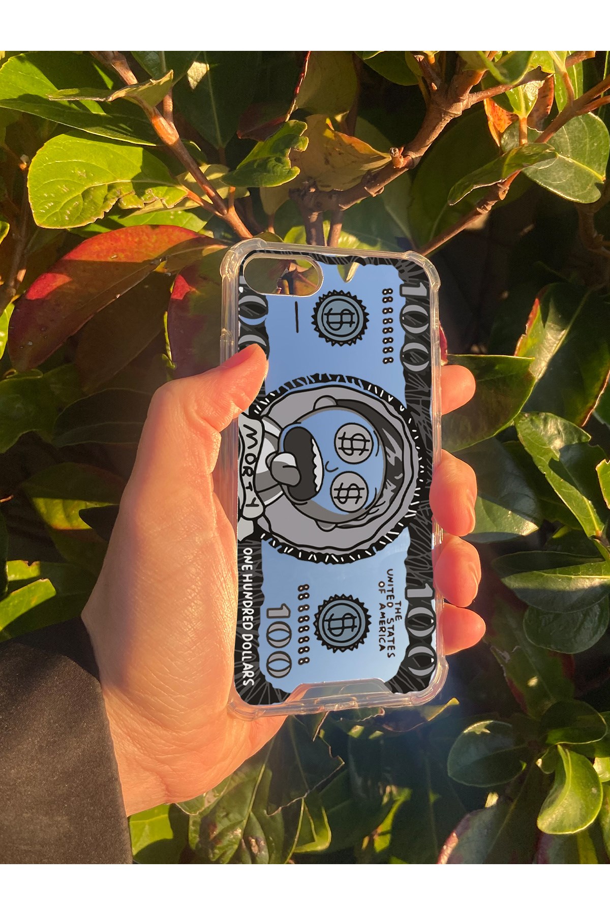 İphone SE 2020 Uyumlu Aynalı Dolar Desenli Darbe Kamera Korumalı Silikon Telefon Kılıfı