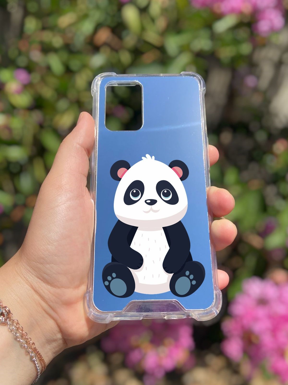Oppo A74 Uyumlu Aynalı Poncik Desenli Darbe Kamera Korumalı Silikon Telefon Kılıfı