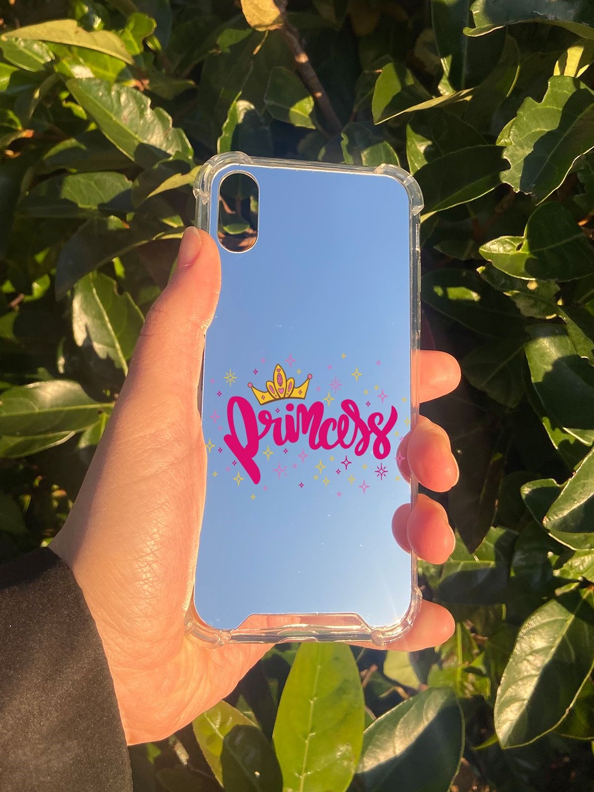 İphone X Uyumlu Aynalı Prenses Desenli Darbe Kamera Korumalı Silikon Telefon Kılıfı