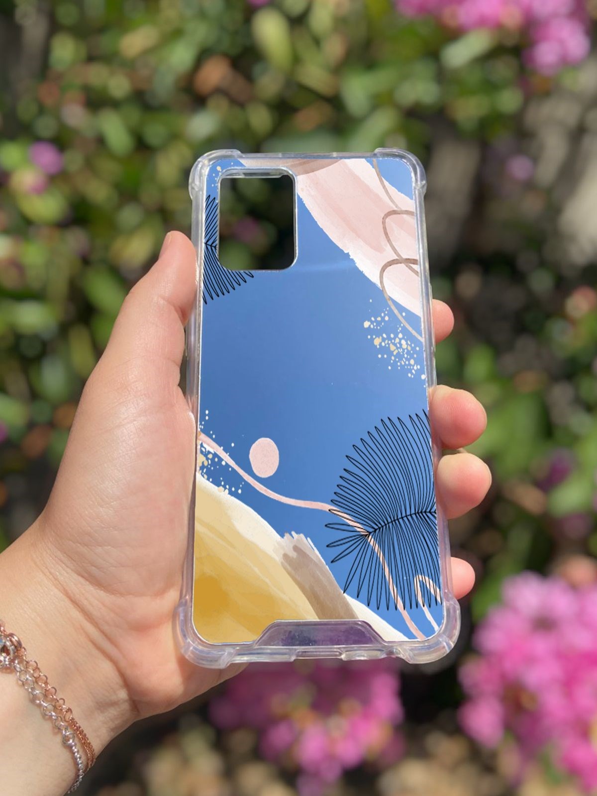 Oppo A74 Uyumlu Aynalı Karışık Desenli Darbe Kamera Korumalı Silikon Telefon Kılıfı