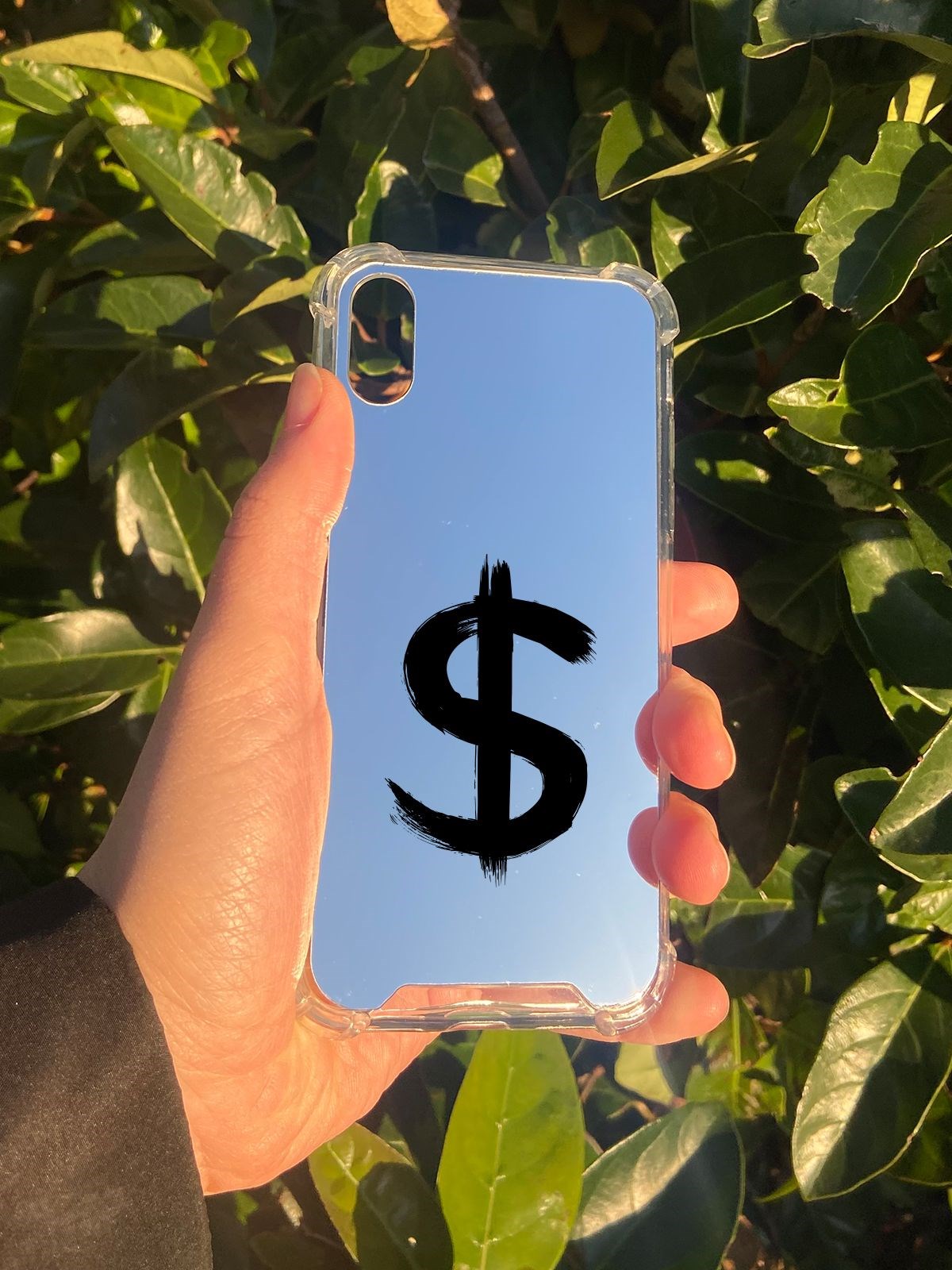 İphone X Uyumlu Aynalı Dolar Desenli Darbe Kamera Korumalı Silikon Telefon Kılıfı