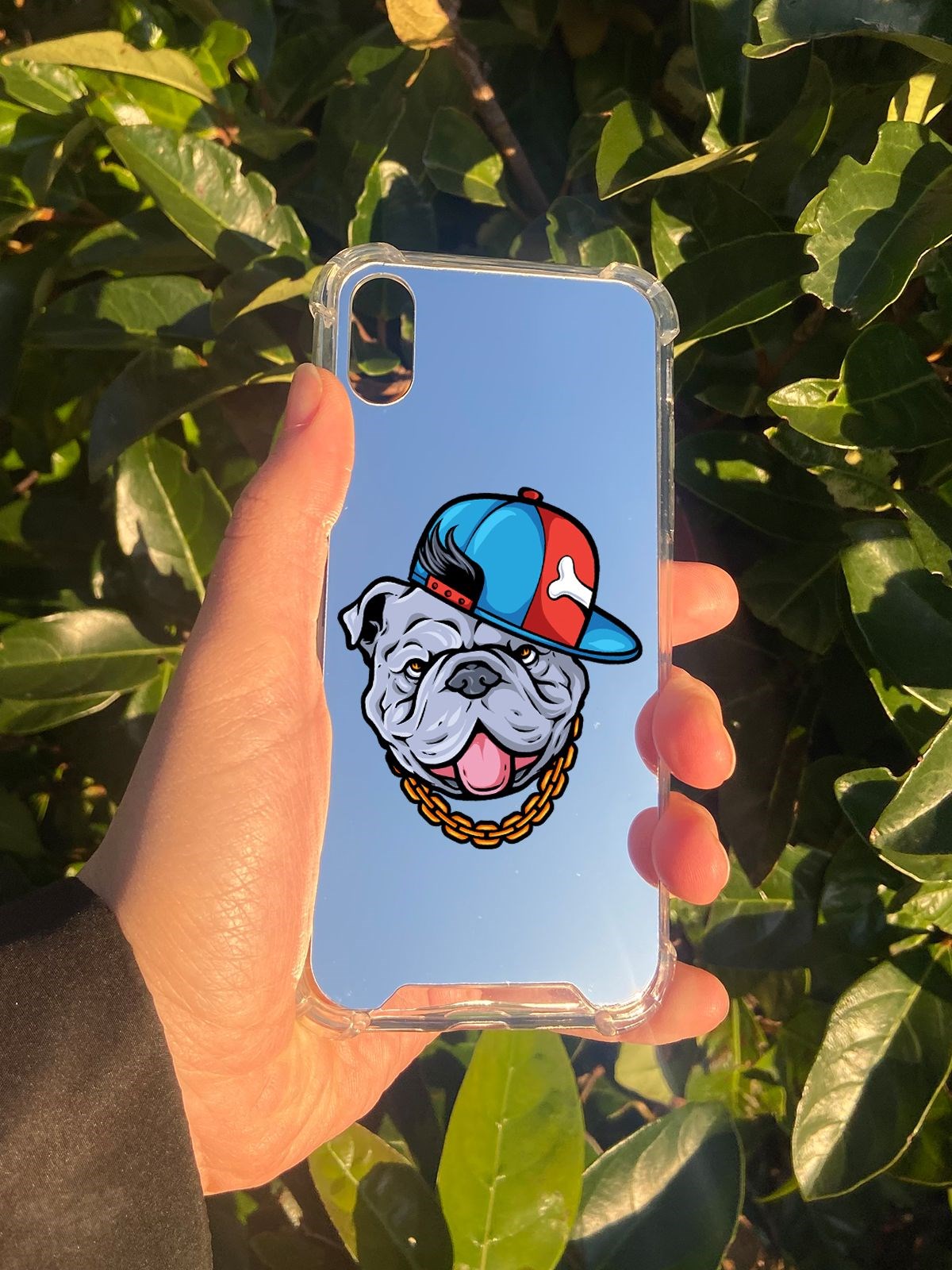 İphone X Uyumlu Aynalı Köpek Desenli Darbe Kamera Korumalı Silikon Telefon Kılıfı